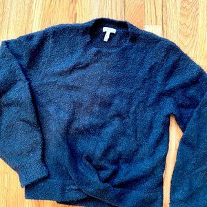 JOIE Twist Front Black Metallic Sweater